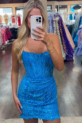 Glitter Black Strapless Bodycon Ruched Short Corset Homecoming Dress with Beading